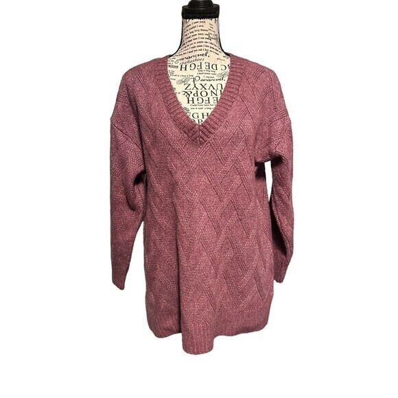Olive‎ & Oak Women's Raspberry Coastal Tunic  Long Sleeve Sweater Med Twee - Picture 1 of 6